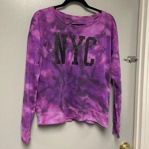 BOGO FREE; Purple tie dye NYC top